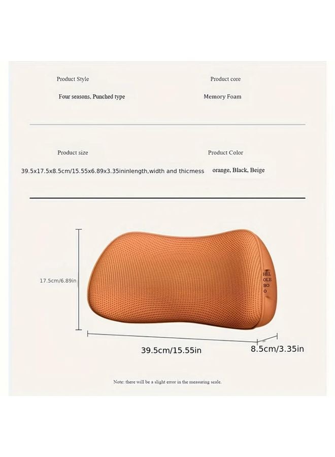White Car Seat Lumbar Cushion Memory Foam Posture Correcting Back Support For Drivers - Image 2